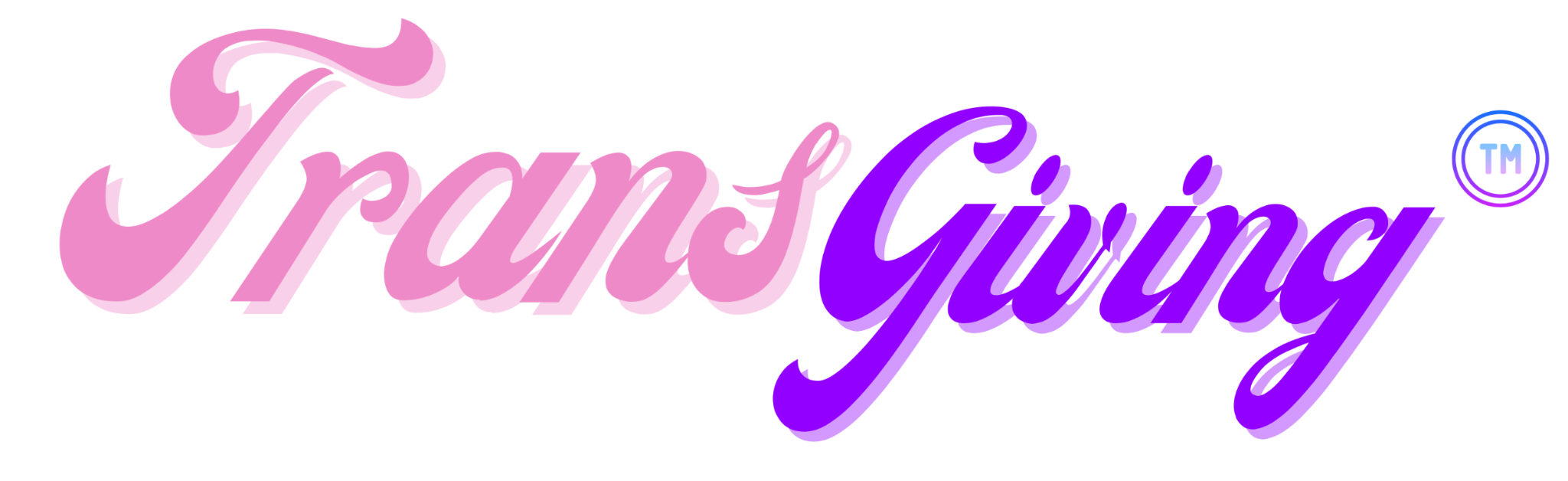 TransGiving official pink and purple wordmark